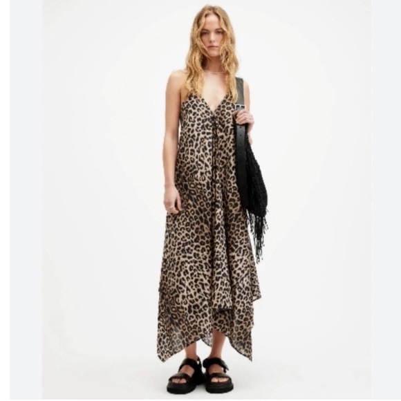 All Saints Dresses & Skirts - 🆕Leopard Print all saints Maxi dress